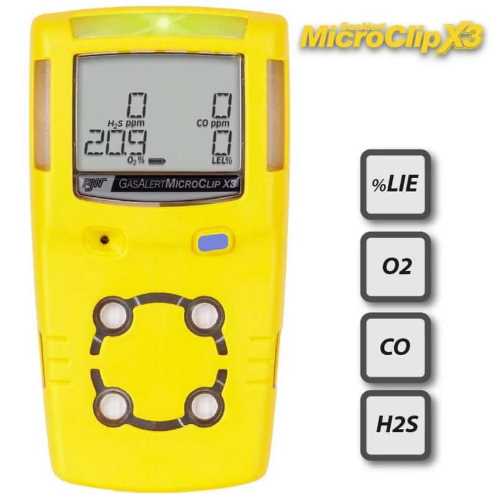 Honeywell BW MicroClip X3 Portable Multi Gas Detector Front View